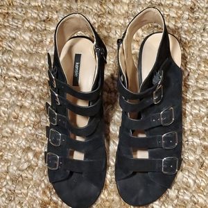 Kensie Houston Caged Sandal, Blk, Sz9